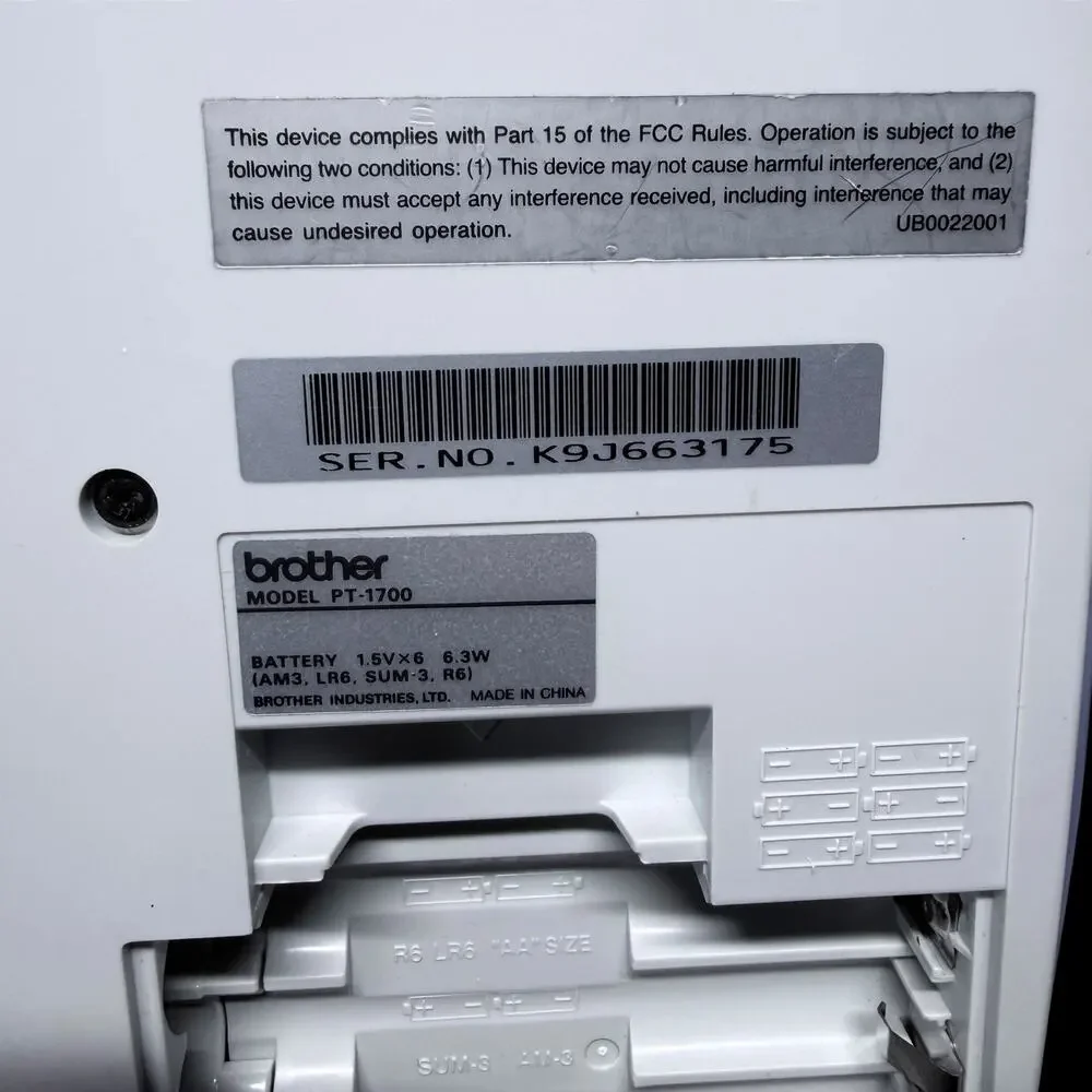 Brother P-Touch PT-1700 Label Maker TZ Tape Tested Working User Guide Portable